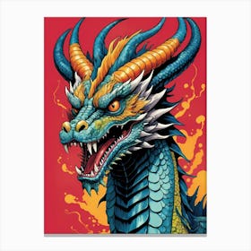 Japanese Dragon Pop Art Style (24) Canvas Print