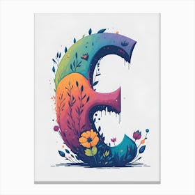 Colorful Letter E Illustration 6 Canvas Print