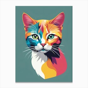 Colorful Cat 10 Canvas Print