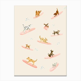 Dogs Surfing II Canvas Print