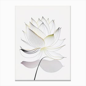 White Lotus Abstract Line Drawing 2 Canvas Print