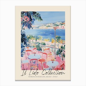 Marina Di Ragusa, Sicily   Italy Il Lido Collection Beach Club Poster 3 Canvas Print