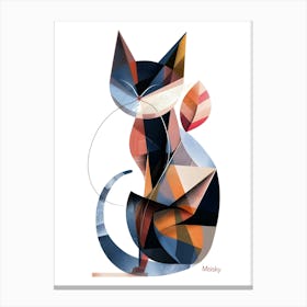 Abstract Cat, Minimalism, Cubism Canvas Print