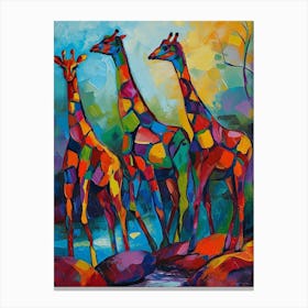 Abstract Geometric Giraffe 1 Canvas Print