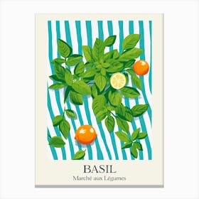 Marche Aux Legumes Basil Summer Illustration 1 Canvas Print