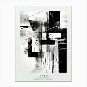 Layers Abstract Black And White 5 Poster Canvas Print