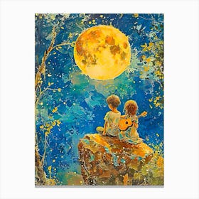 Baby and Moon Canvas Print