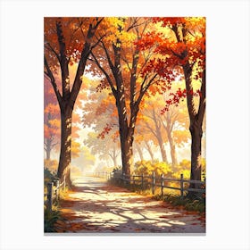 Autumn Trees In The Forest Canvas Print