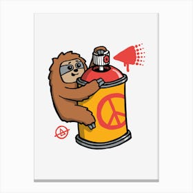 Graffiti Sloth 1 Canvas Print