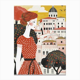 Woman in Rome Canvas Print