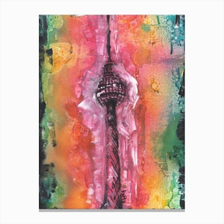 Rainbow Berlin Tv Tower Canvas Print