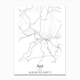 Apt,France Minimalist Map Canvas Print