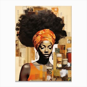 Afro Collage Portrait 4 Canvas Print