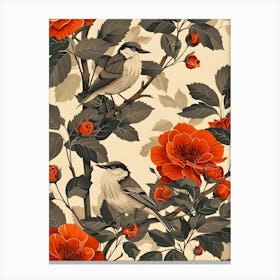 William Morris Inspired Flower Pattern 2 Canvas Print