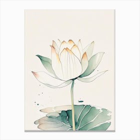 Early Lotus Minimal Watercolour 2 Canvas Print