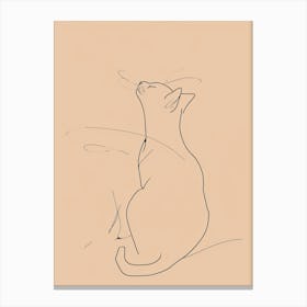 Cat - Boho, Line Art 1 Canvas Print