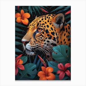 Jaguar In The Jungle Canvas Print