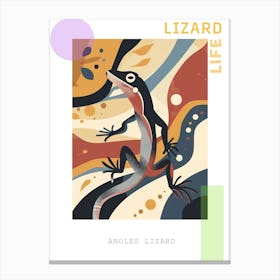 Anoles Lizard Abstract Modern Illustration 4 Poster Canvas Print