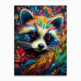 A Barbados Raccoon Vibrant Paint Splash 3 Canvas Print
