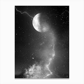 Space Black And White Canvas Print