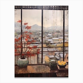 Winter Cityscape Kyoto Japan 4 Canvas Print