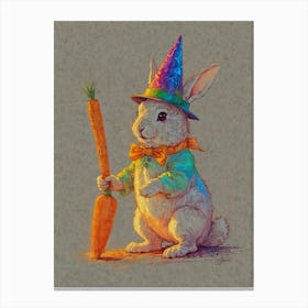 Rabbit In A Hat 4 Canvas Print