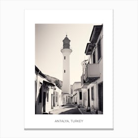 Poster Of Bodrum, Turkey, Photography In Black And White 2 Canvas Print