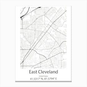 East Cleveland,United States Minimalist Map Canvas Print