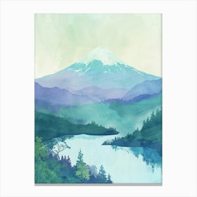 Mount Fuji Japan 3 Retro Illustration Canvas Print