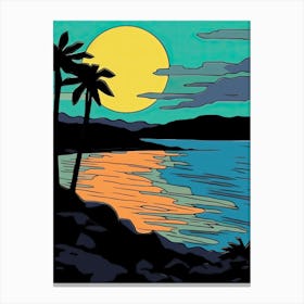 Minimal Design Style Of Maui Hawaii, Usa 3 Canvas Print