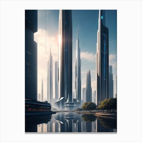 Futuristic Cityscape 1 Canvas Print