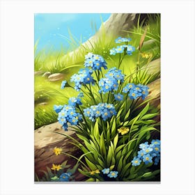 Forget Me Not Wildflower In Wetlands (2) Canvas Print