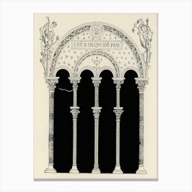 Ancient Architecture Illustration, Albert Racine Canvas Print