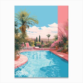 An Illustration In Pink Tones Of  Greens Pool Australia 1 Canvas Print