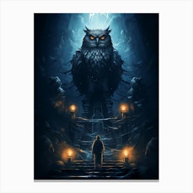 Owl And The Dragon Canvas Print