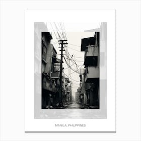 Poster Of Manila, Philippines, Black And White Old Photo 2 Canvas Print