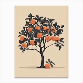 Orange Tree Minimalistic Drawing 2 Canvas Print