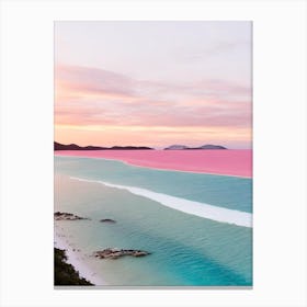 Whitehaven Beach, Australia Pink Photography 3 Canvas Print