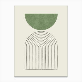 Arch Balance Mid-century Modern - Abstract Modern Minimalist Green Canvas Print