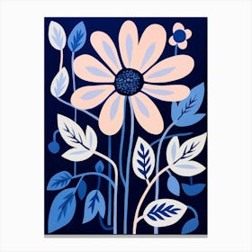 Blue Flower Illustration Edelweiss 1 Canvas Print