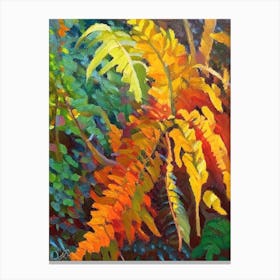 Autumn Fern Cézanne Style Canvas Print