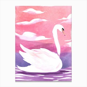 Swan Watercolor Painting Canvas Print