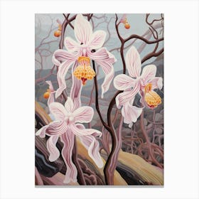 Monkey Orchid 4 Flower Painting Canvas Print