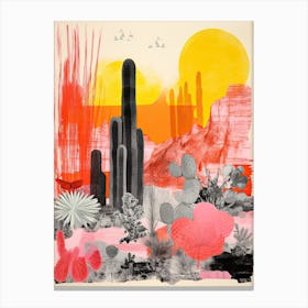 Desert Botanical Gardens Abstract Riso Style 3 Canvas Print