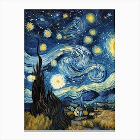 Vincent Van Gogh Art Village Painting (8) Canvas Print