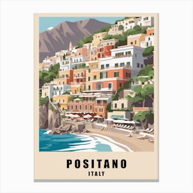 Summer In Positano Low Poly (14) Canvas Print