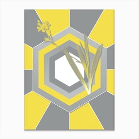 Vintage Gladiolus Mucronatus Botanical Geometric Art in Yellow and Gray n.201 Canvas Print