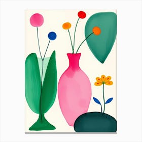 Flowers In Vases 3 Canvas Print