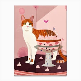 Cat And A Trifle Cake 5 Canvas Print