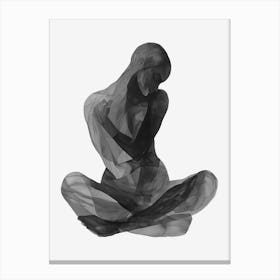 Black Abstract Painting Of Woman Body Canvas Print